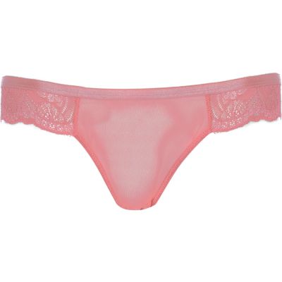 Pink strappy lace briefs